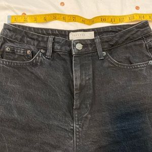 Top shop wide leg raw hem faded black jeans